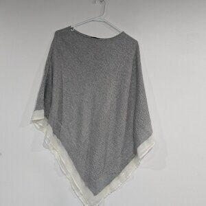 The Limited Knitted Poncho Grey White Size XS/S